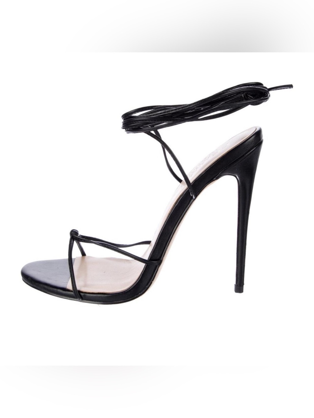 FEMME LA Black Strappy Heel Sandals - Women - Picture 3 of 15